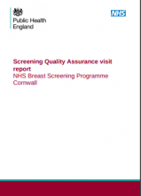 Screening Quality Assurance visit report: NHS Breast Screening Programme Cornwall 
